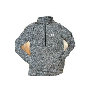 NEW Under Armour Heatgear 3/4 Zip Heather Black Silver XS‎
